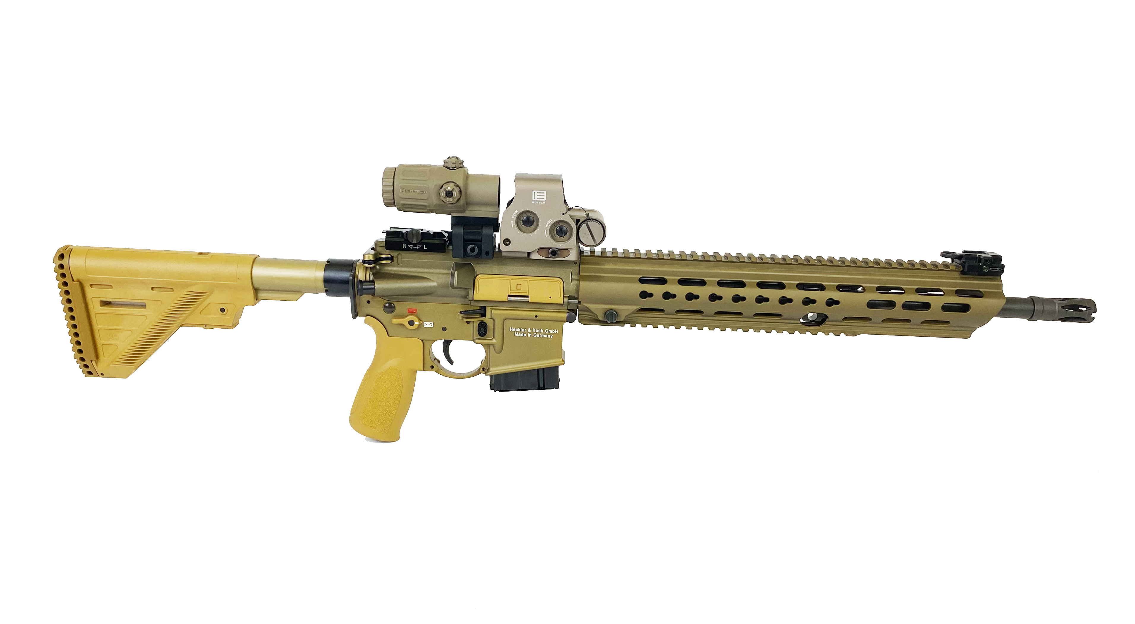 HK MR223 A3 Slim Line 16,5" sand + Eotech EXPS3-0 + G33 tan  KSK KIT langer Handschutz